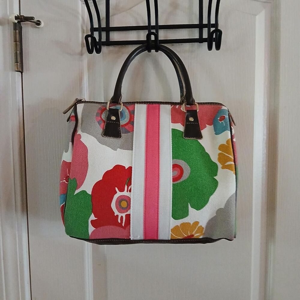 Y2K Vintage Victoria's Secret Multicolor All Over Print Floral Striped Handbag